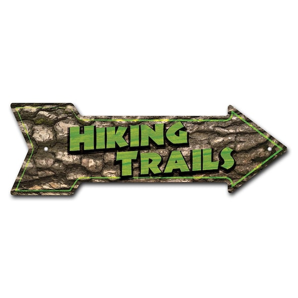 Signmission Hiking Trails Arrow Sign Funny Home Decor 18in Wide P-ARROW-999821 - main